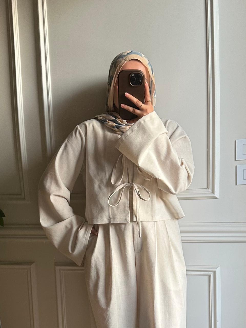 Lumi Linen Blouse – Beige - Image 5