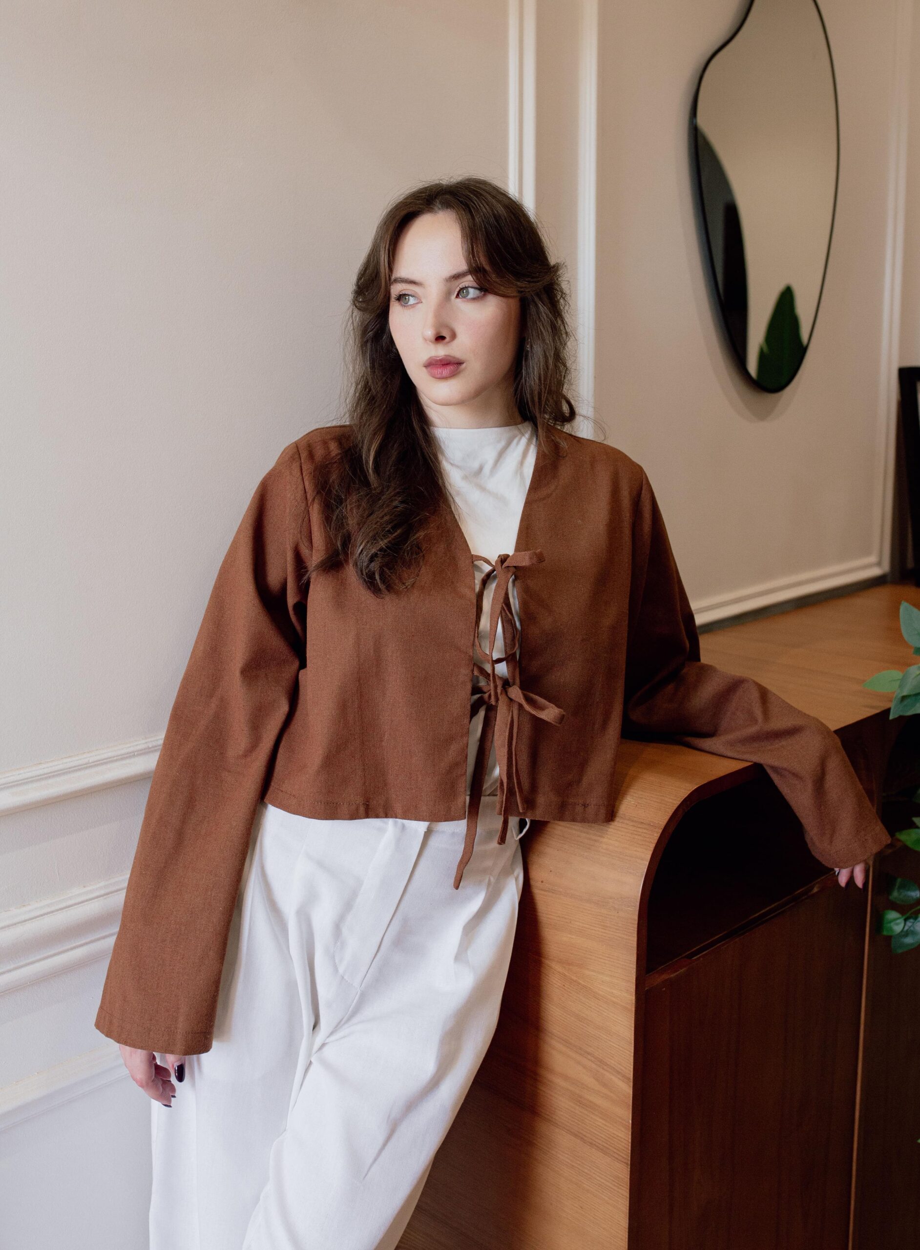 Lumi Linen Blouse – Brown