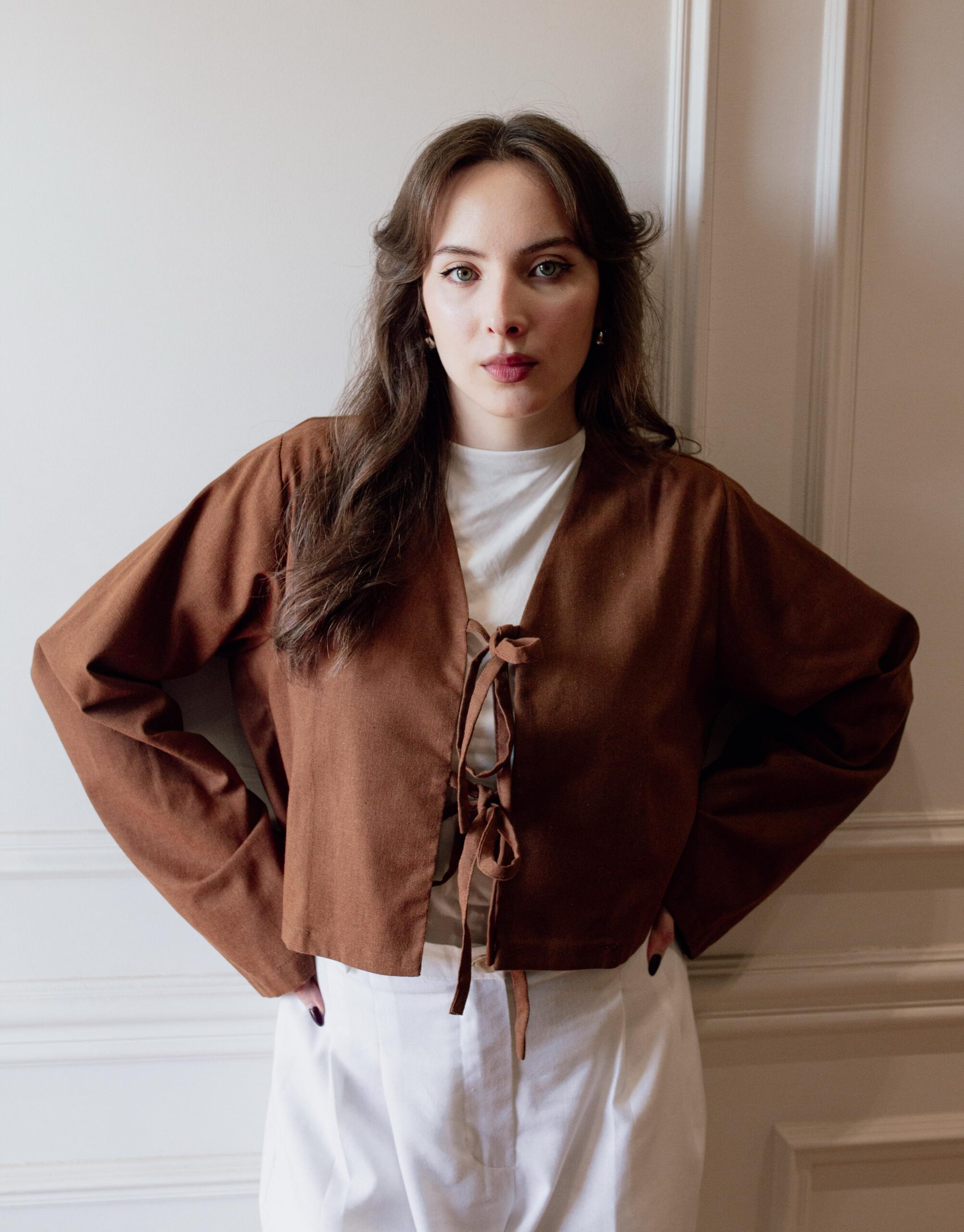 Lumi Linen Blouse – Brown - Image 3