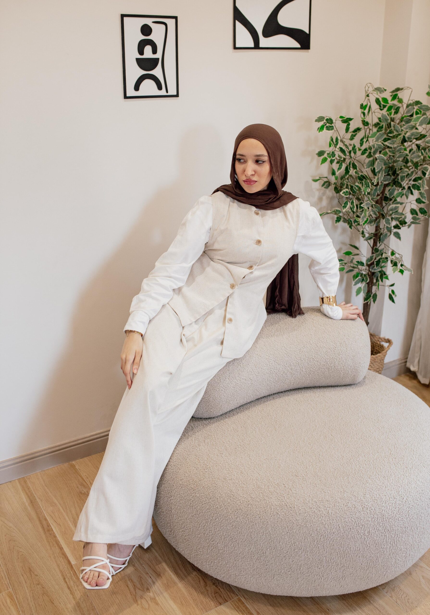 Eline Linen Set - Beige