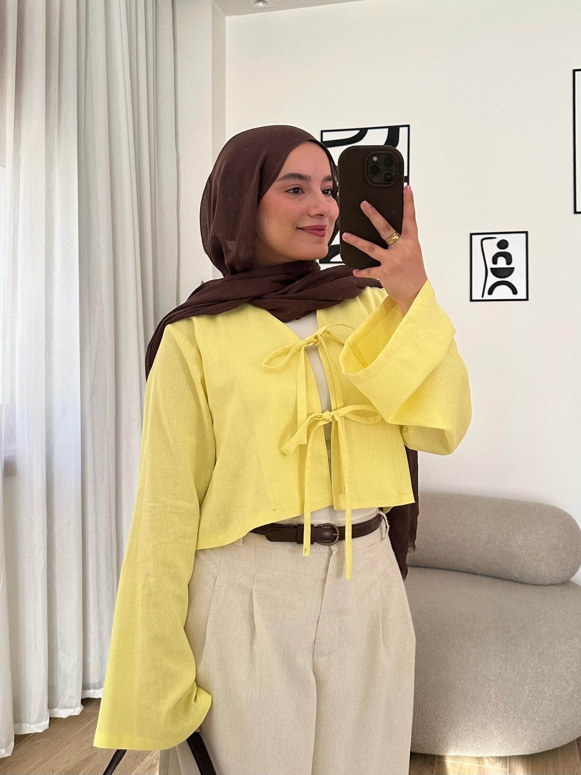 Lumi Linen Blouse – Yellow - Image 5