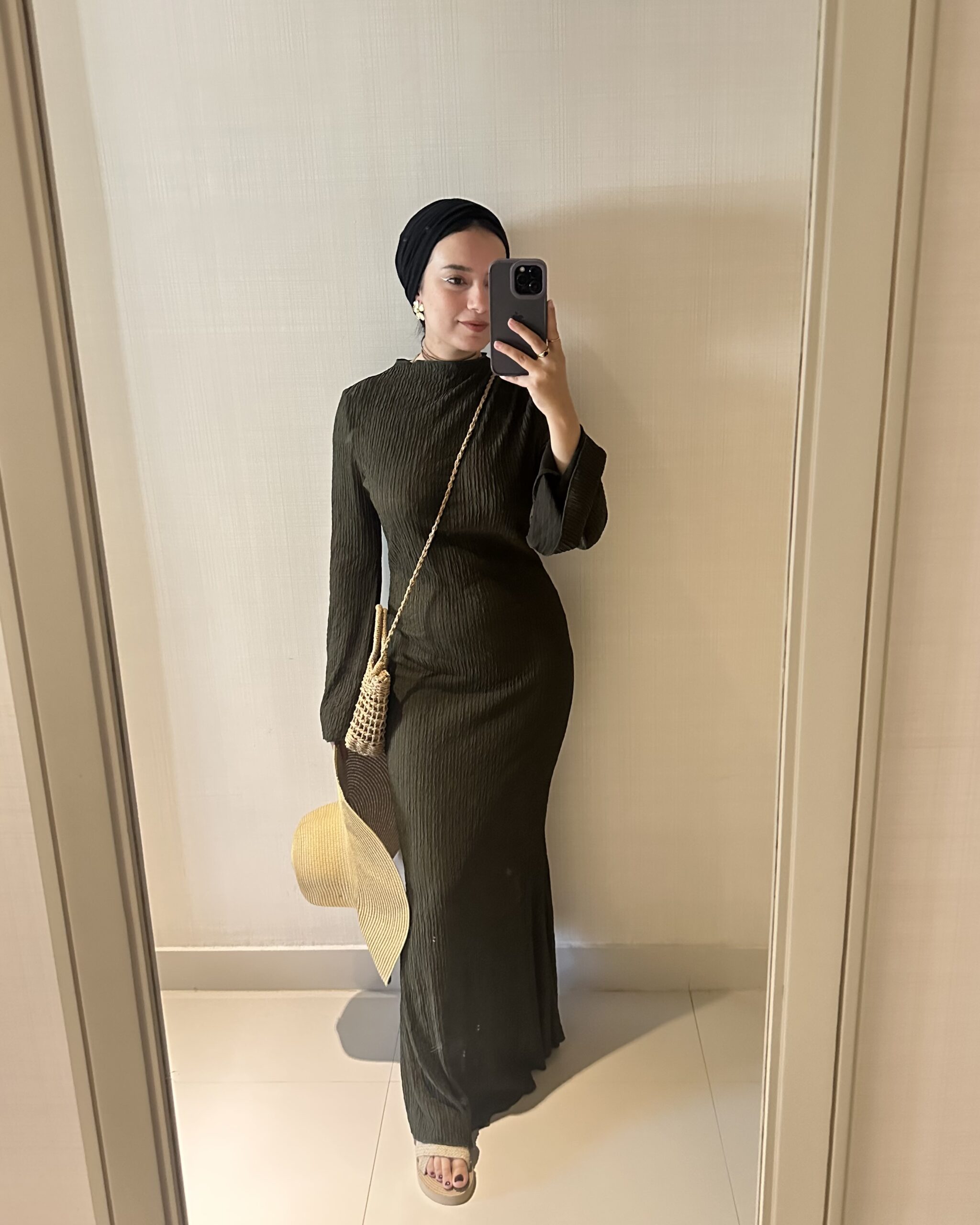 Flare Maxi Dress - Olive - Image 5