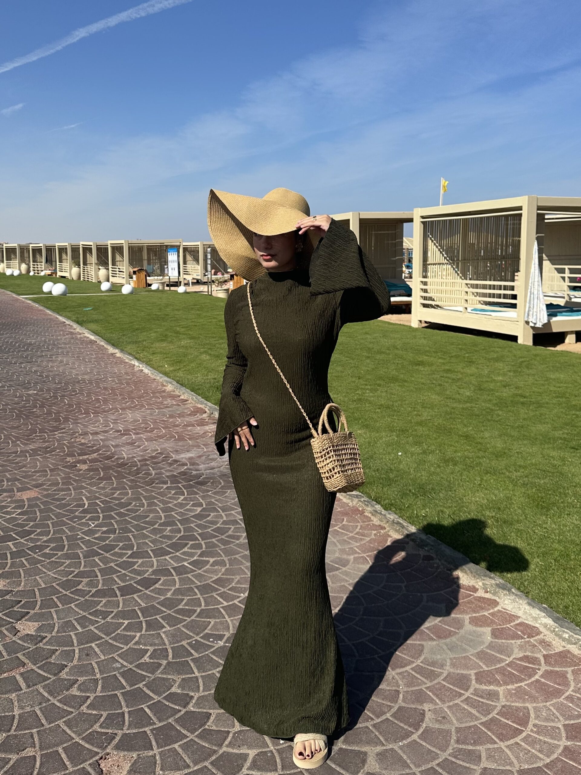 Flare Maxi Dress - Olive - Image 2